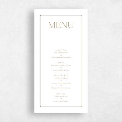 White Wedding Menu - Colbie
