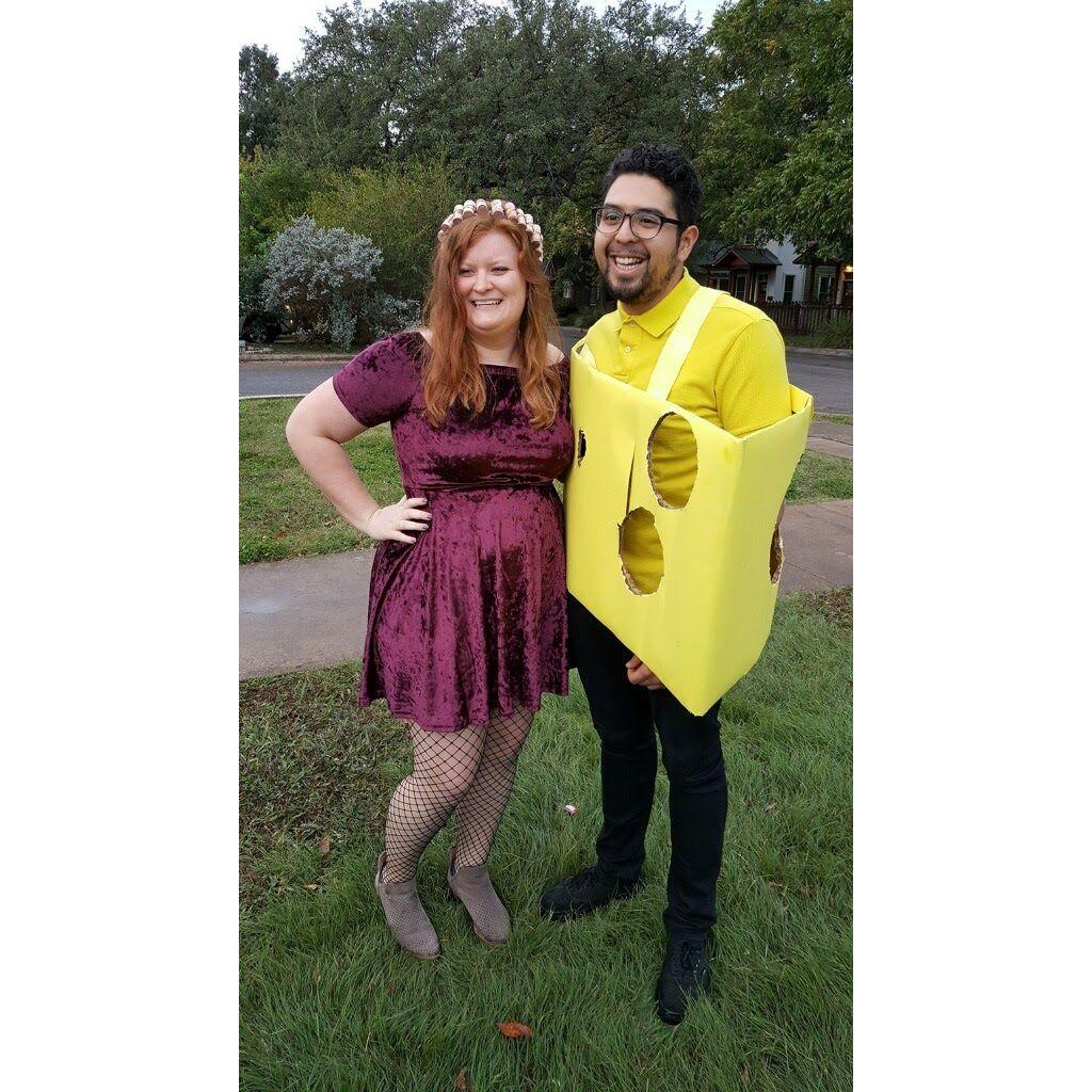 The perfect pair for our first Halloween - wine and cheese.