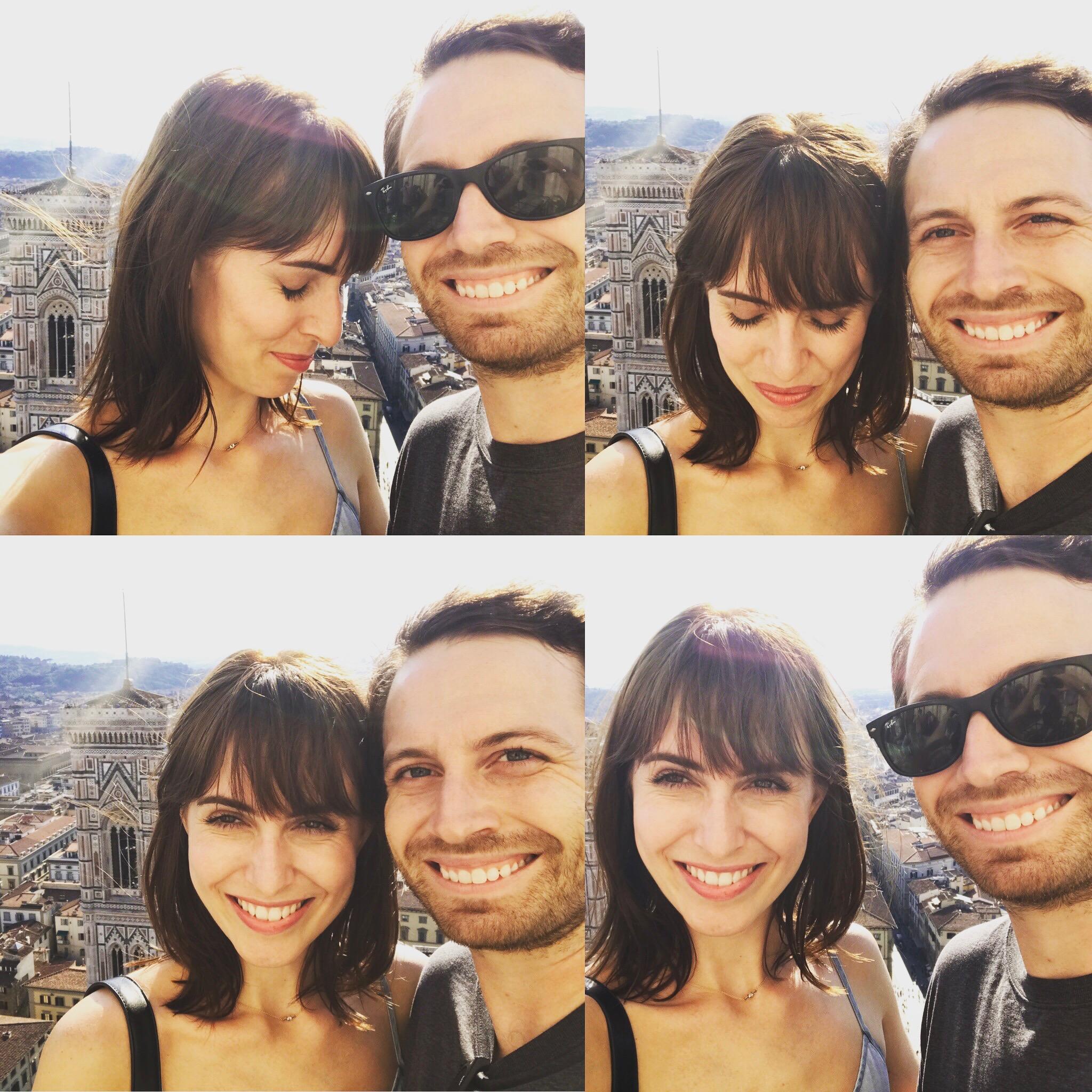 In Florence this summer, Wyatt and Liz climbed to the top of the Duomo. One of them forgot their sunglasses.