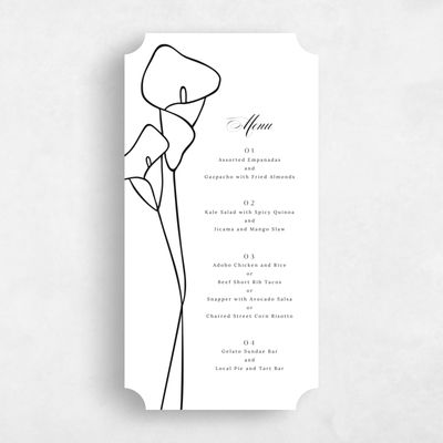 White Ticket Wedding Menu - Calle
