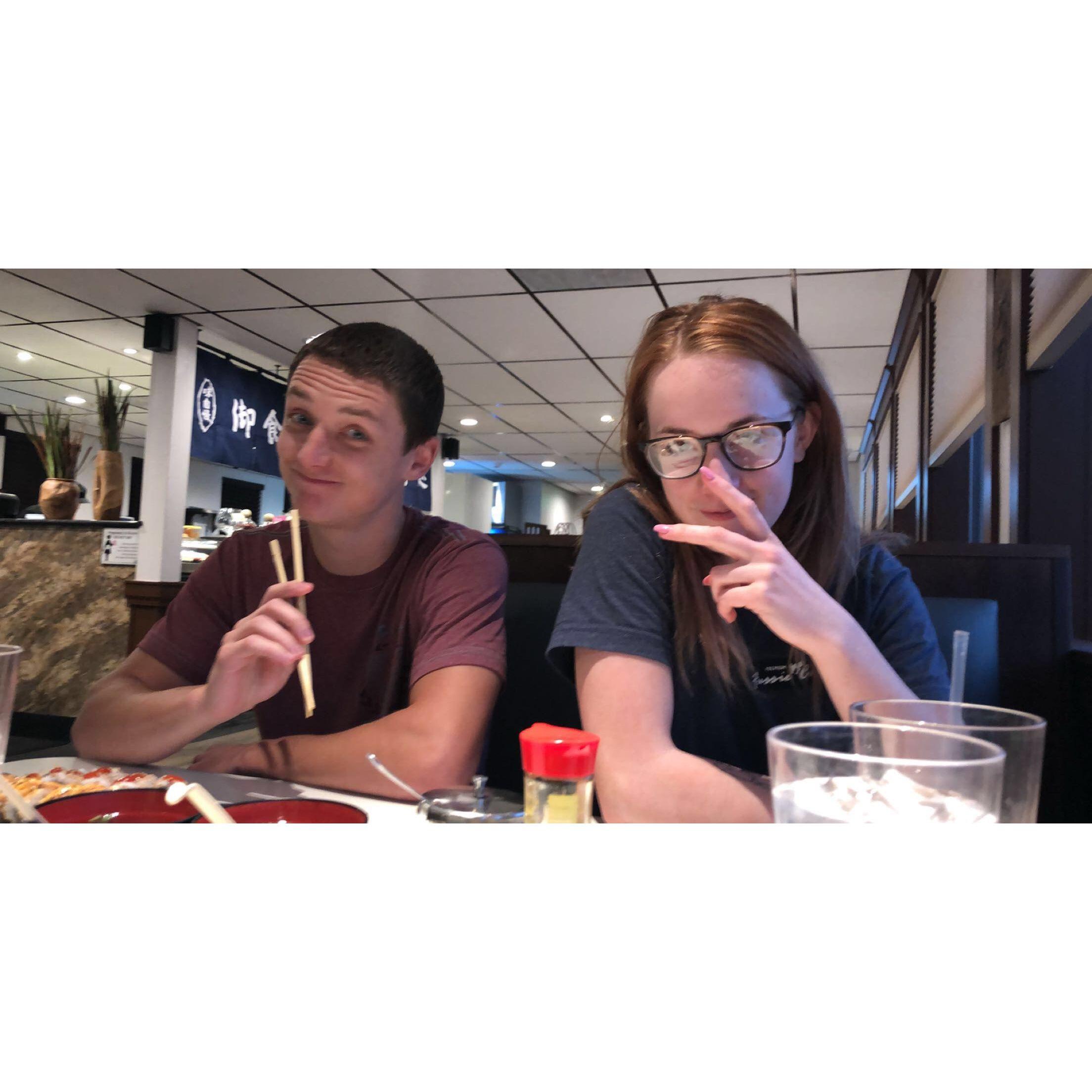 The notorious "First not-a-date" sushi date at Momiji sushi. August 2018
