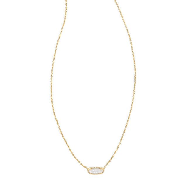 Kendra Scott Emma 14K Gold Over Brass Pendant Necklace - Mother of Pearl: Lobster Claw Clasp, 19" Length