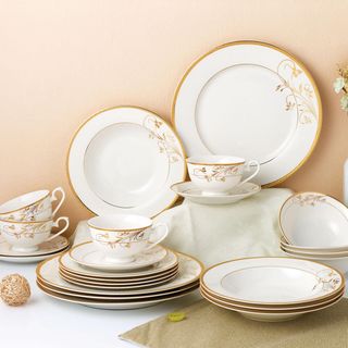 Lorren Home Trends 24-Piece Rosalia Dinnerware Set, Service for 4