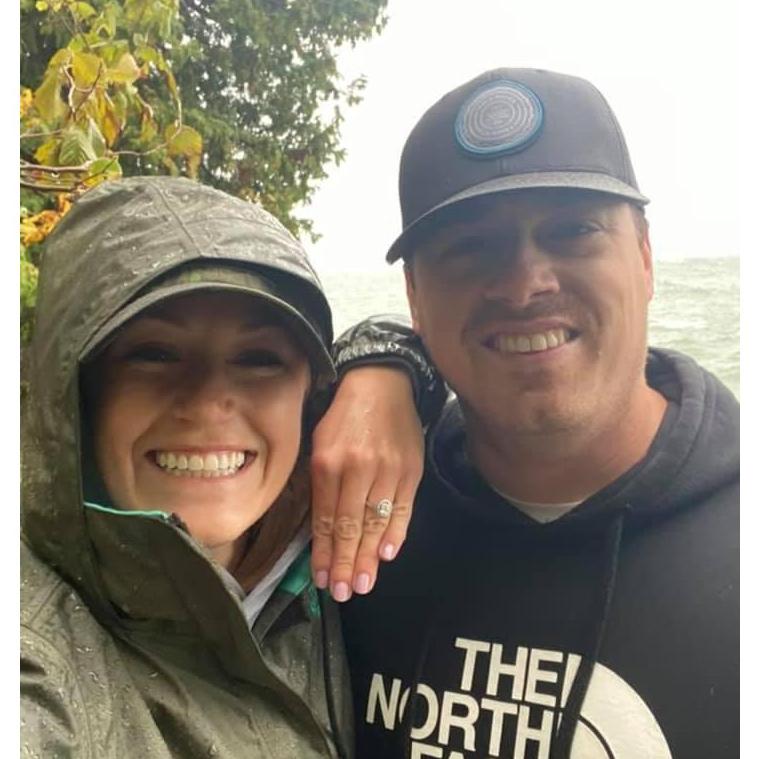 BEST DAY EVER! The exact time he proposed. We were at Cave Point Park in Door County, Wisconsin, on the edge of a cliff in the pouring down rain!