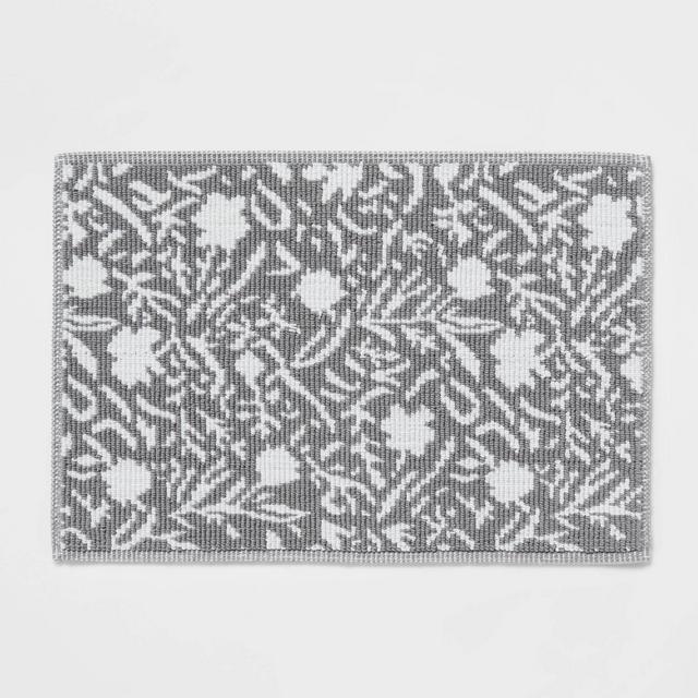 20"x30" Performance Plus Bath Mat Gray Floral - Threshold™