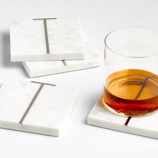 Marble Monogram Coaster, Set of 4