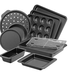 Baking Pans Set, Nonstick Oven Pan for Kitchen with Wider Grips, 10 Pieces
