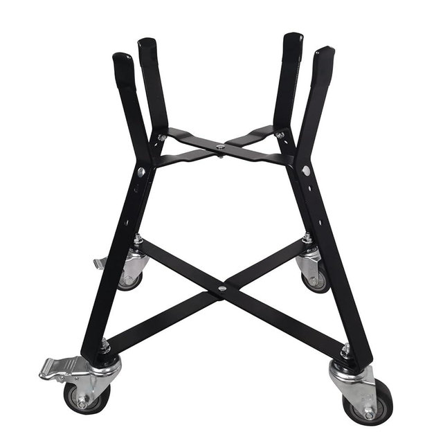 Quantfire Small Big Green Egg Nest, Grill Stand for Big Green Egg Accessories, Rolling Nest with Heavy Duty Locking Caster Wheels Powder Coated Steel for BGE Smoker Kamado Joe Accessories