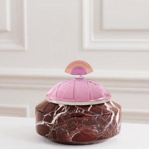Reflections Copenhagen Cherry marble and crystal bonbonniere
