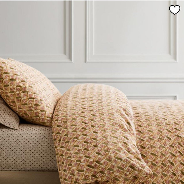 Pierce & Ward Floral Lattice Duvet Cover & Shams (King/Cal-King)