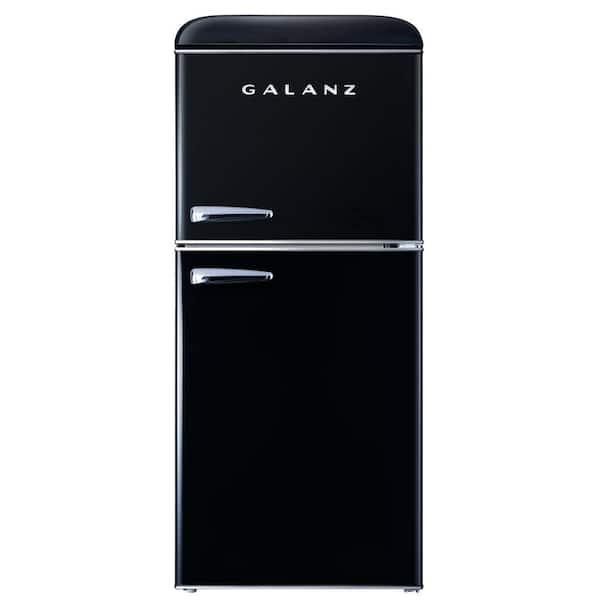 4.0 cu. ft. Retro Mini Refrigerator with Dual Door True Freezer in Black