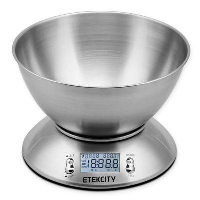 Etekcity Digital Stainless Steel Kitchen Food Scale with Timer and Detachable Bowl