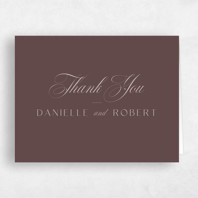 Chocolate, Brown Wedding Thank You - Sydney Landscape