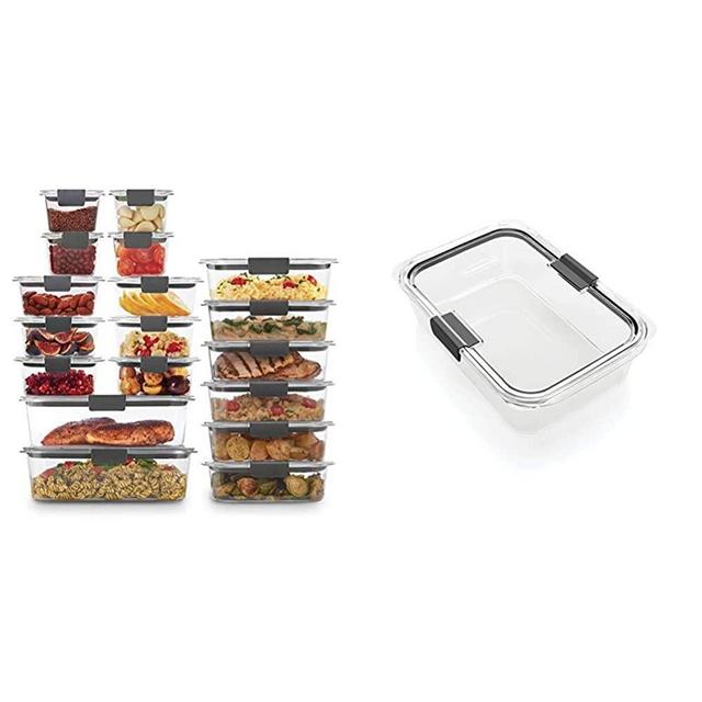 Shazo Airtight Container Set for Food Storage - 7 Piece Set + Heavy Duty  Plastic - BPA Free - Airtight Storage Clear Plastic w/White Interchangeable  Lids kitchen counter storage Bin -18 Labels+Marker 