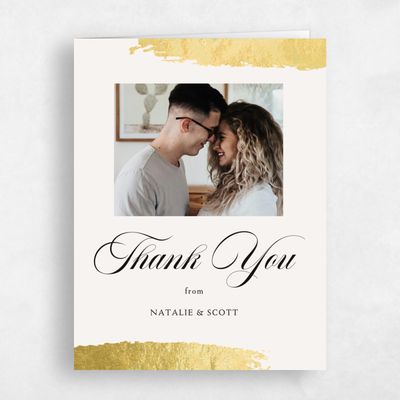 Beige Foil Wedding Thank You - Casey Photo Foil