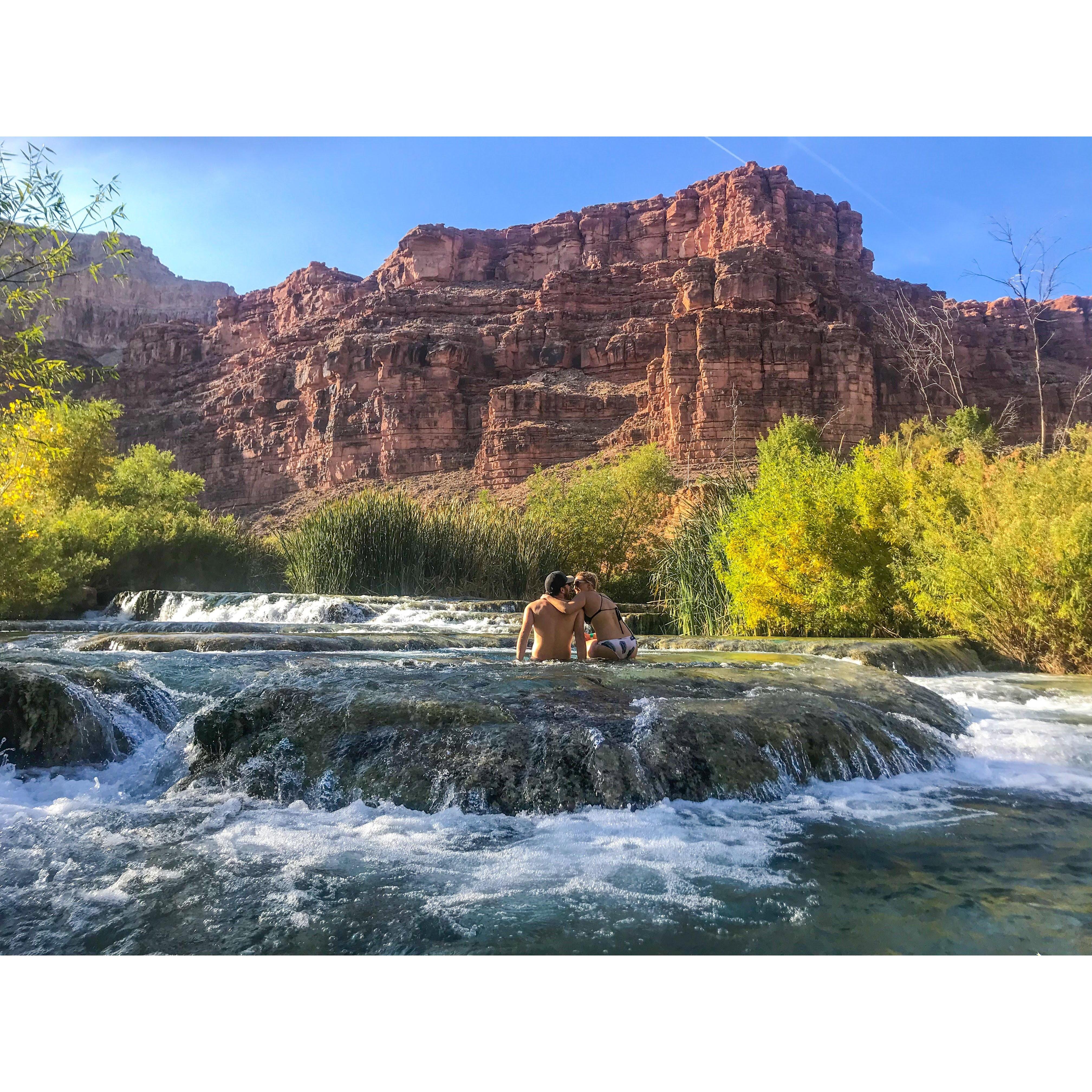 Relaxing after a day of hiking through Havasupai