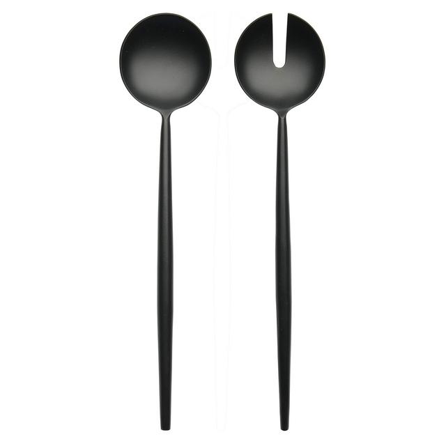 Bloomingville Black Stainless Steel Salad (Set of 2) Servers