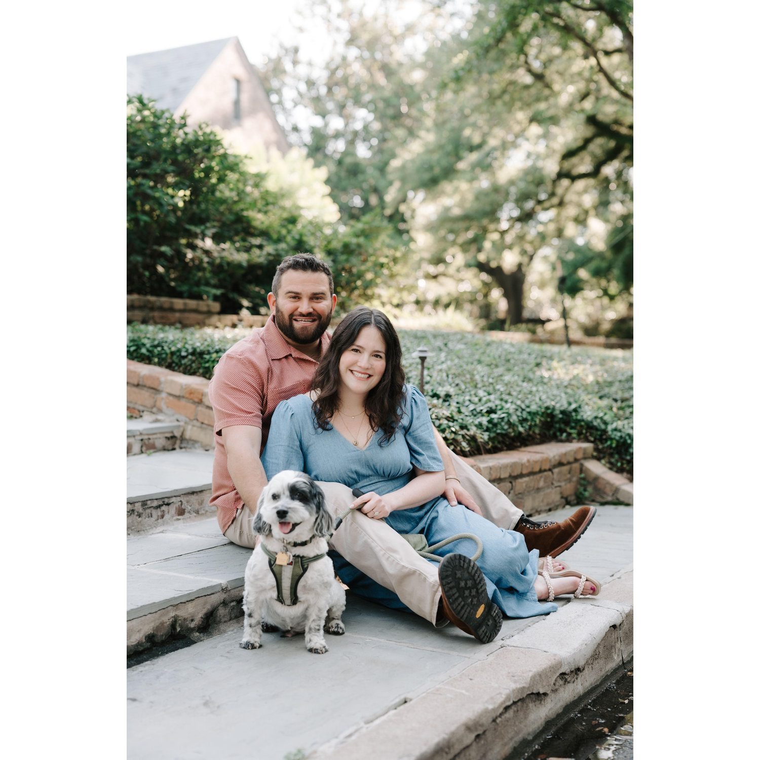 On our favorite walking route with our furry son, Oliver.