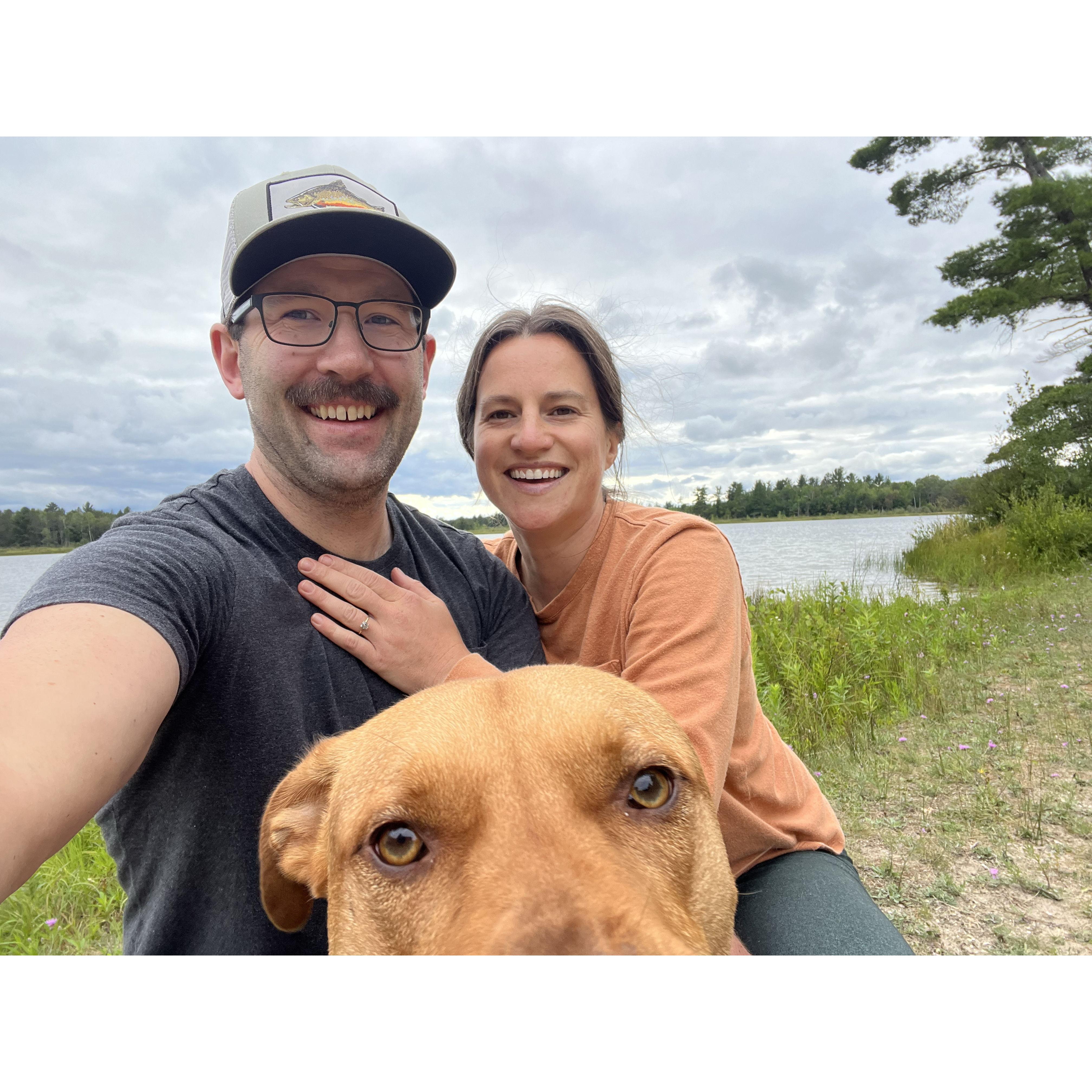 We got engaged doing one of favorite activities - camping with Greta.