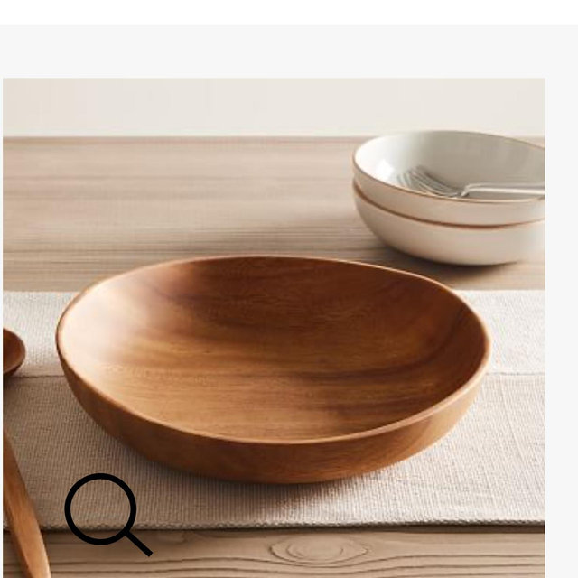 Organic Shaped Wood Serving Bowl low