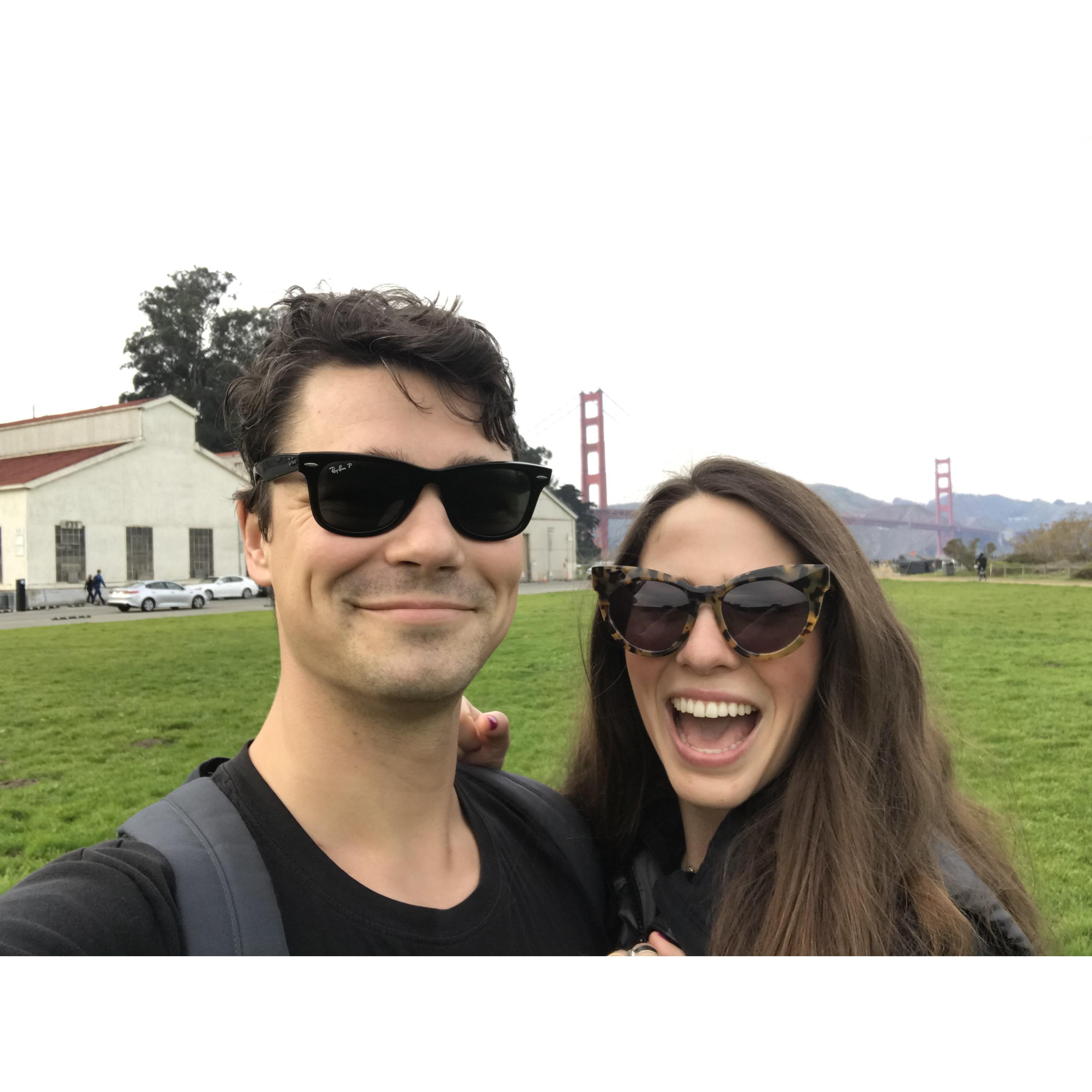 On one of our many walks to the Golden Gate Bridge.