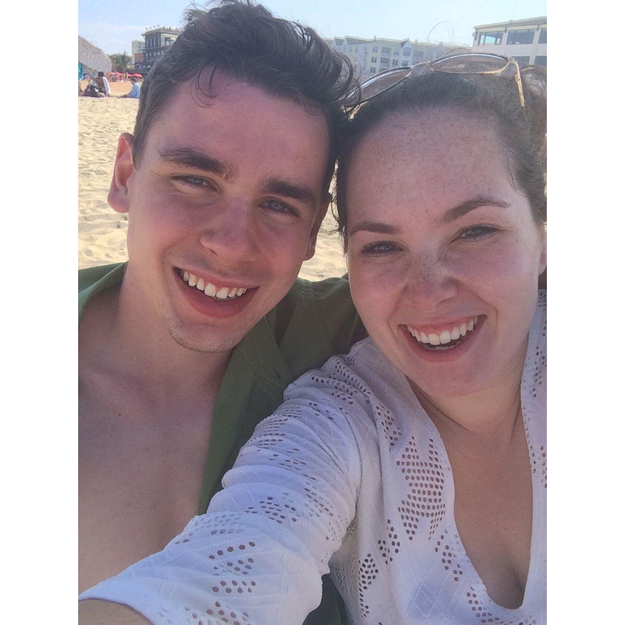 Olivia and Vince during a day trip to Long Branch Beach in New Jersey in 2015.