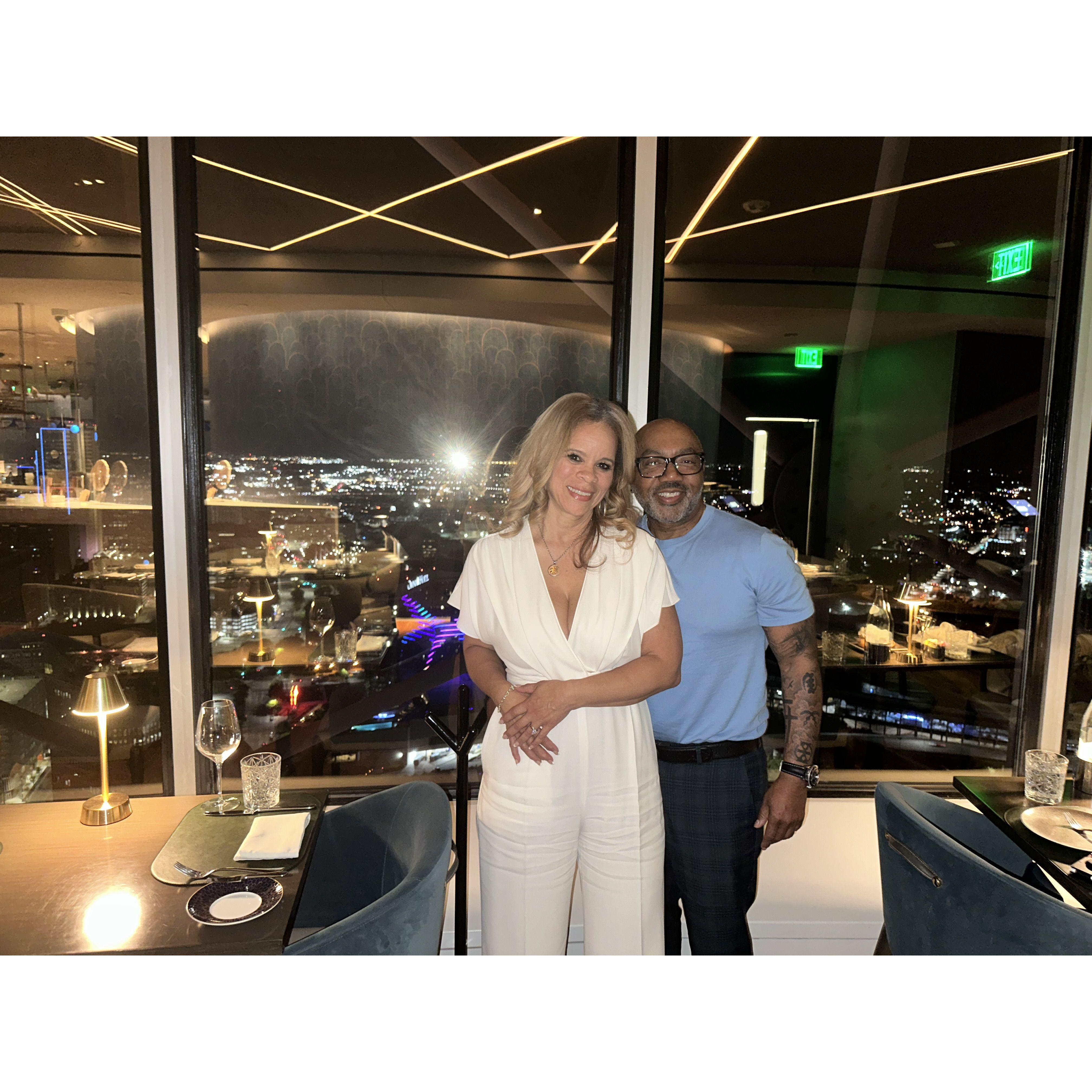 Our engagement dinner was an unforgettable experience at Crown Block in Dallas, TX.  With breathtaking panoramic views of the city as our backdrop, we celebrated our love in an elegant ambiance.