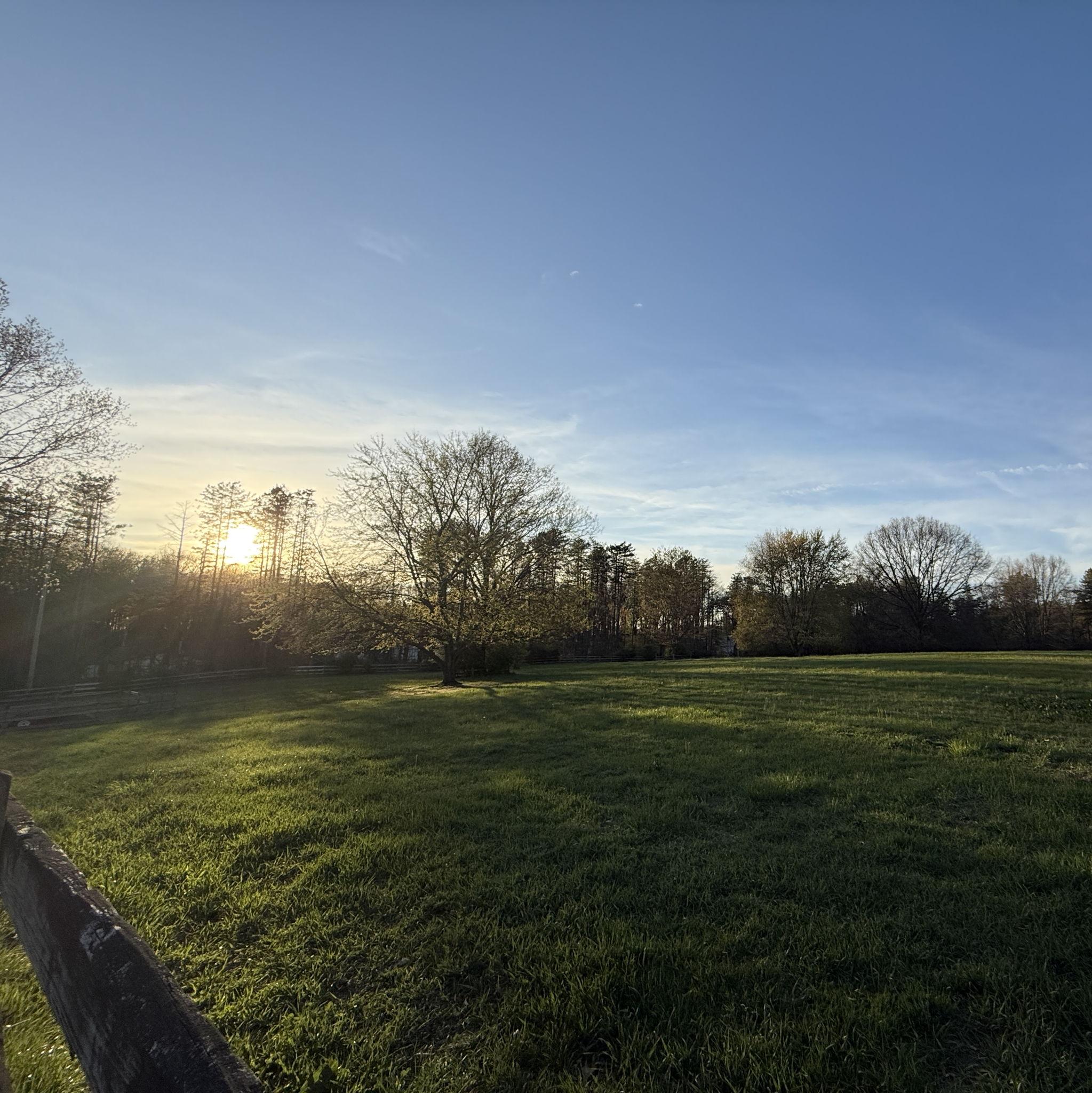 A view of the "Big Pasture" in the spring time. Jon and Cassidy's wedding ceremony will be held in the Big Pasture.