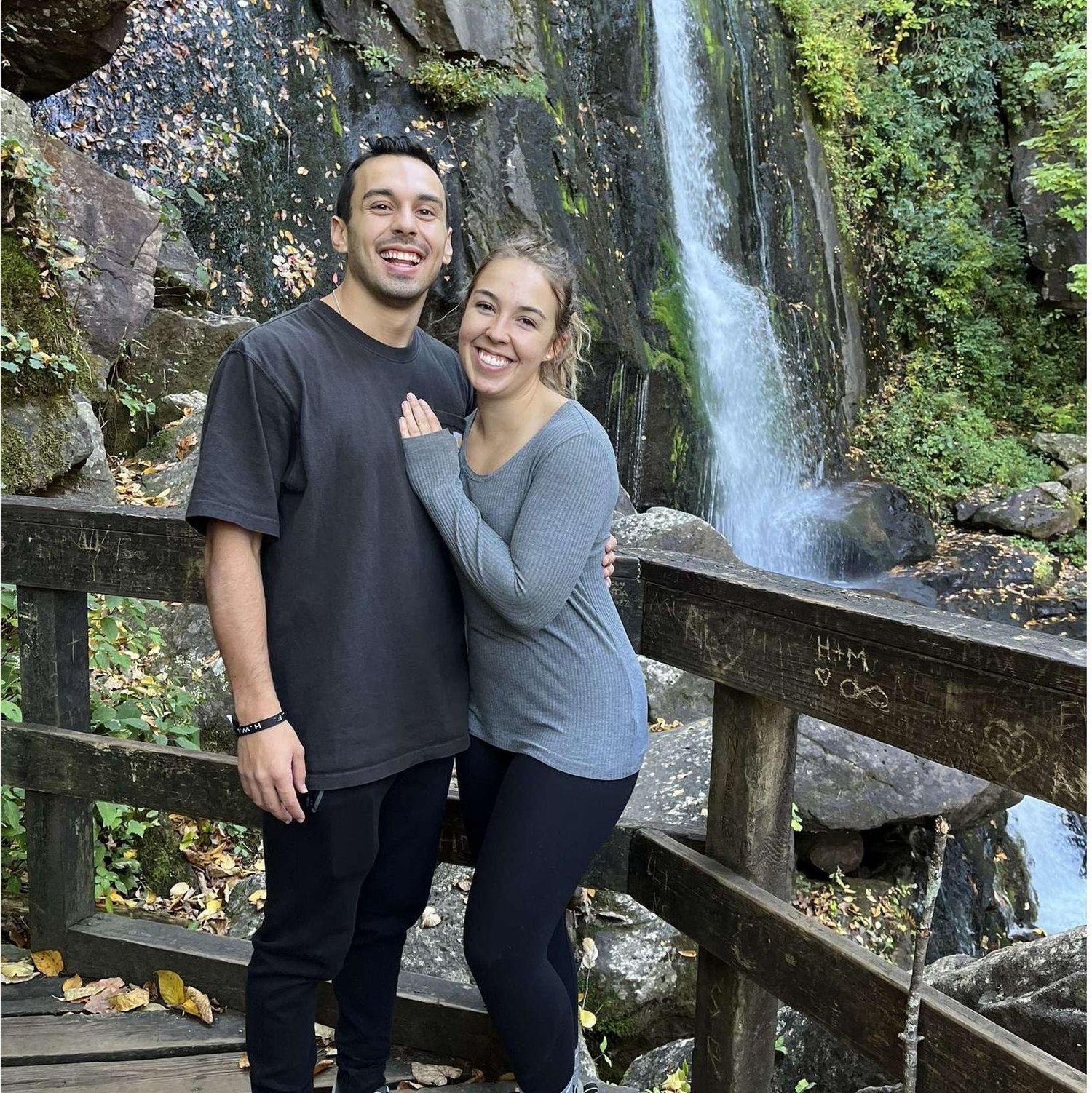 Our first camping trip together before we were officially dating. This is the picture we used for our announcement once we made it official.