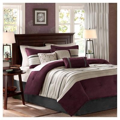 Purple Dakota Microsuede Comforter Set Queen 7pc 7pc