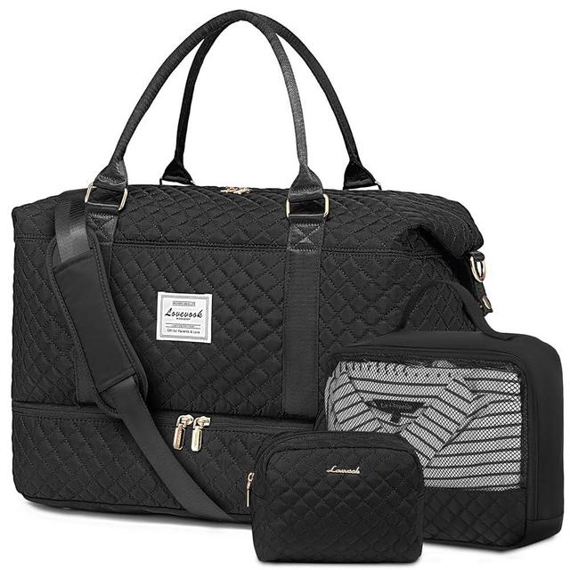 LOVEVOOK Travel Duffle Bag,Weekender Bags for Women with Shoe Compartment，Carry on Overnight Bag with Toiletry Bag,Gym Duffel Bag with Wet Pocket, Hospital Bags for Labor and Delivery