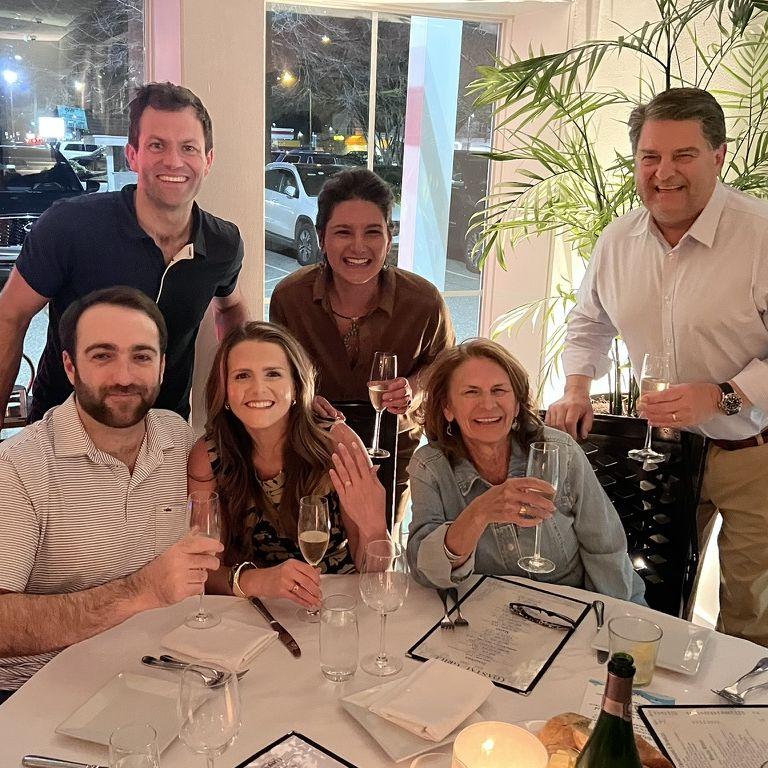 Celebrating our engagement with Ral's family at our special occasion restaurant, Coastal Grill
