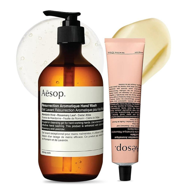 Aesop Resurrection Aromatique Hand Wash + Hand Balm Set | Cleansing, Skin Softening, Hydrating | 16.9 oz + 2.6 oz
