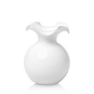 VIETRIHibiscus Glass White Small Fluted Vase