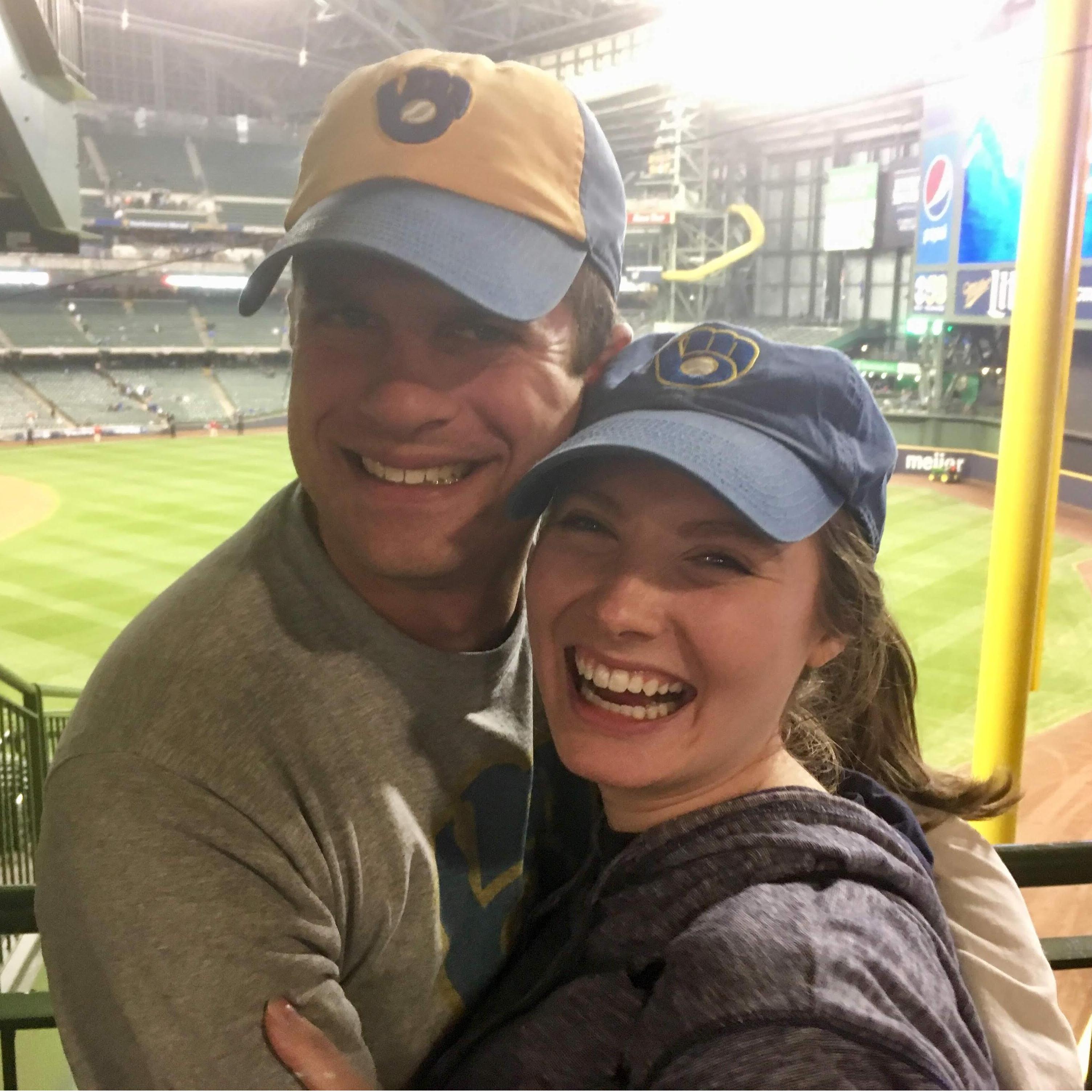 Matt & Katie became a couple on 9.23.18. Even before dating they made it to a Badger & Packer game. They hit up the brewers one week after making it official. Matt pulled out all the stops to get her!