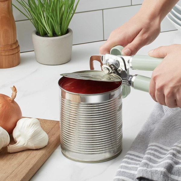 KitchenAid Classic Multifunction Can Opener and Bottle Opener Easy to Use, Razor Sharp Stainless Steel Cutting Wheel, Soft Ergonomic Handles, Pistachio