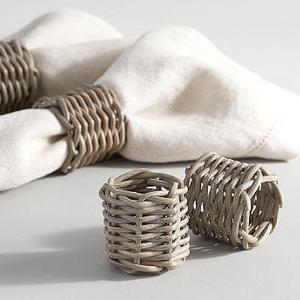 Willow Napkin Ring, Set of 4 - Gray