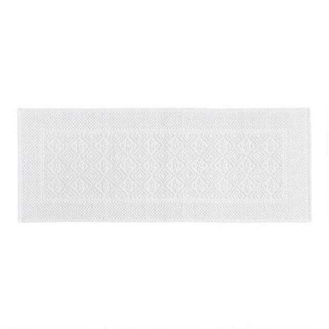 White Large Woven Bath Mat