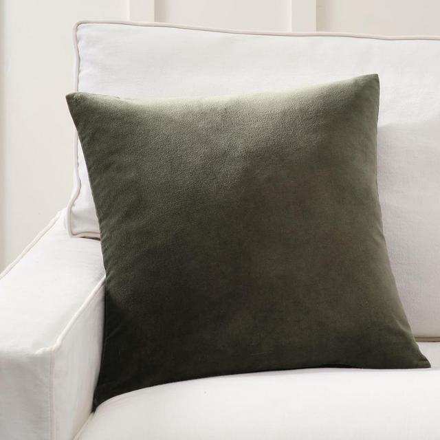 Everywhere Velvet Pillow Cover, 20 x 20", Moss