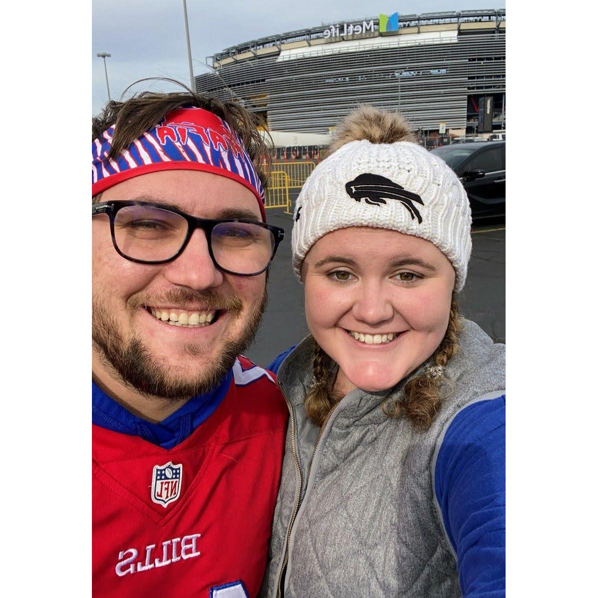 Our first time traveling together - of course to a football game