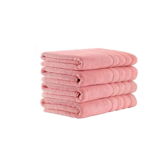4pc Antalya Turkish Bath Towel Set Pink - Makroteks