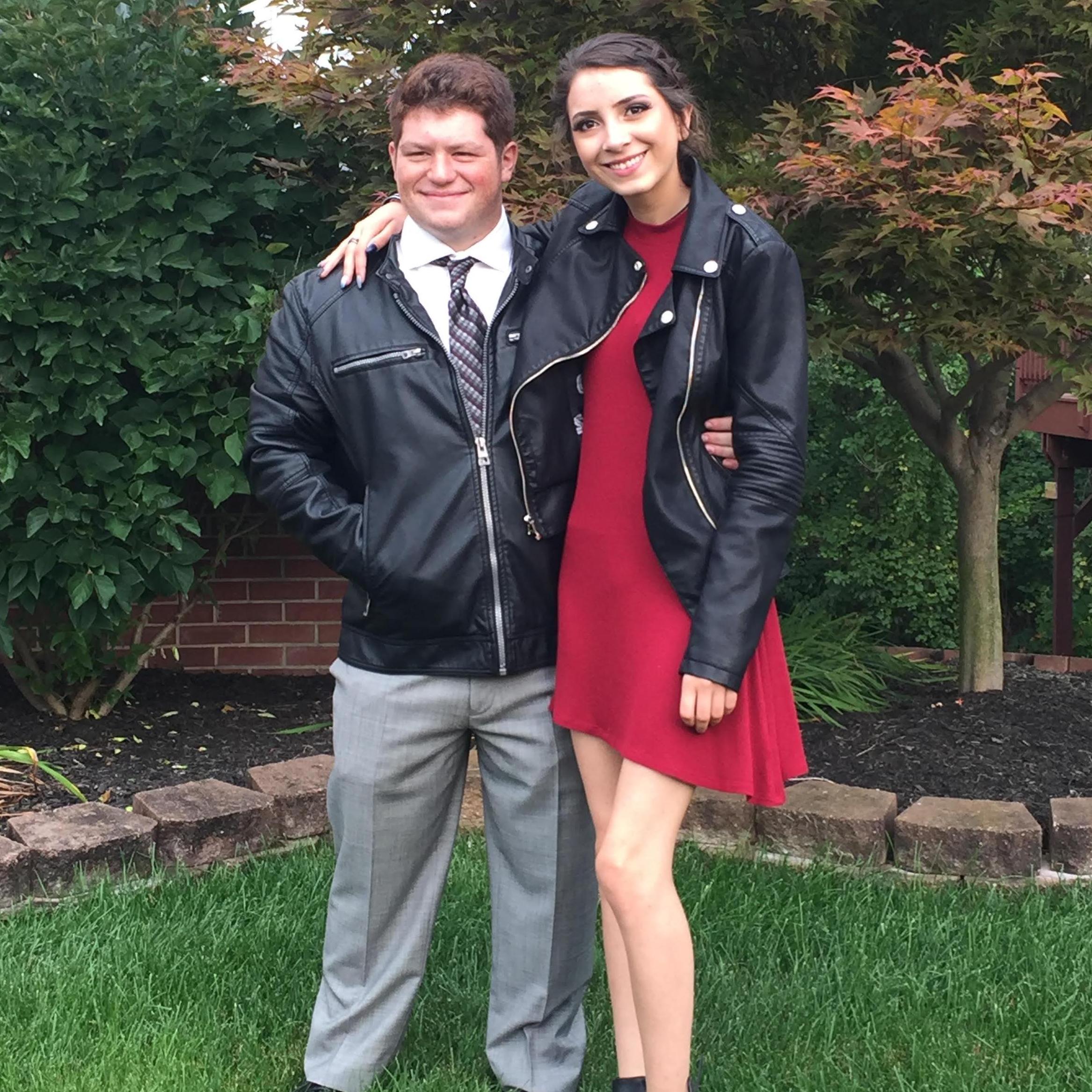 Christian's senior year homecoming. Where we ROCKED the leather jacket.