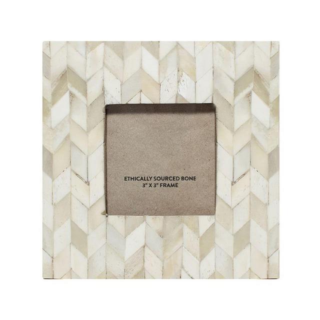 Sonia Bone Picture Frame, White, 3" x 3"
