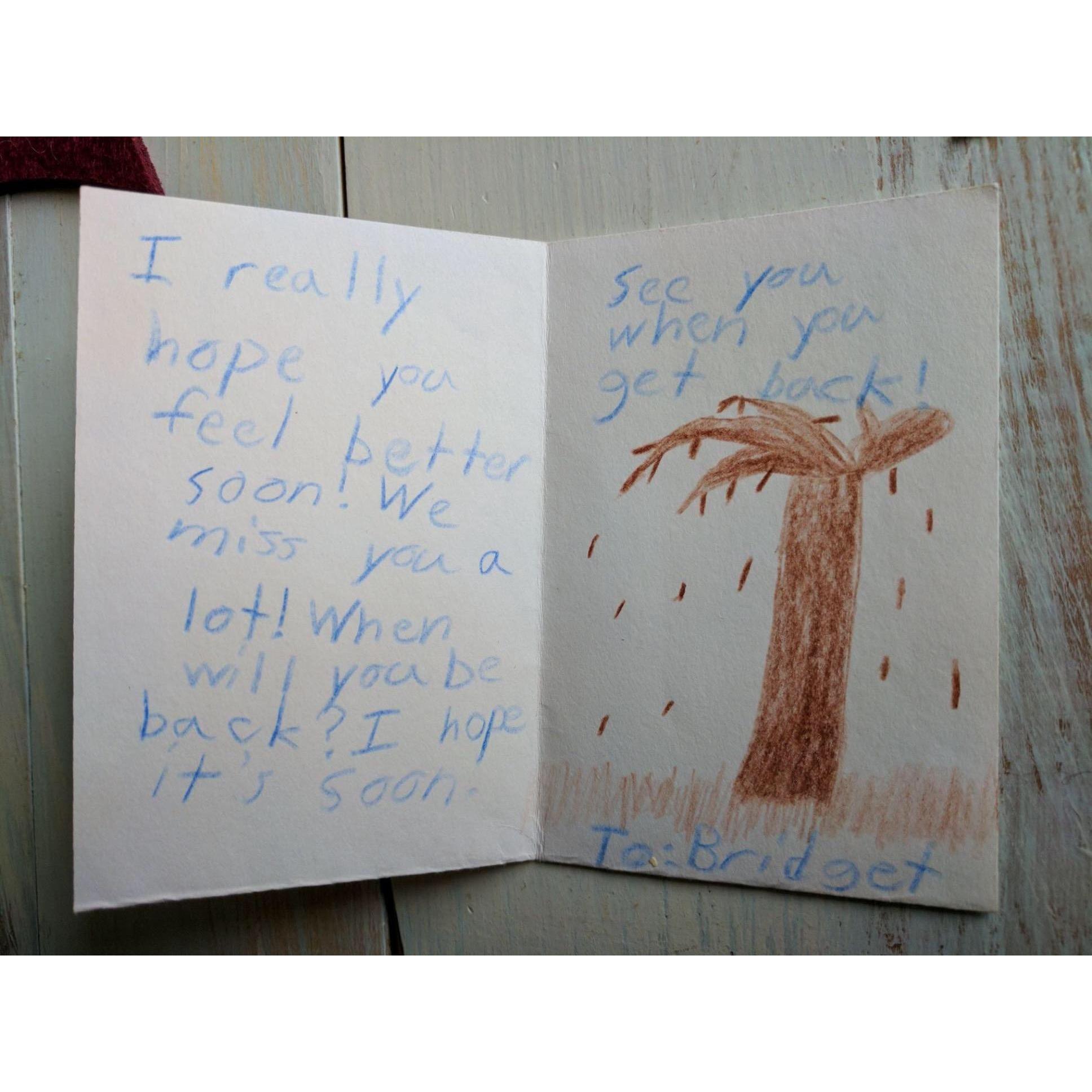 When I was sick in the 3rd grade, Erik made sure to make me feel better. :)