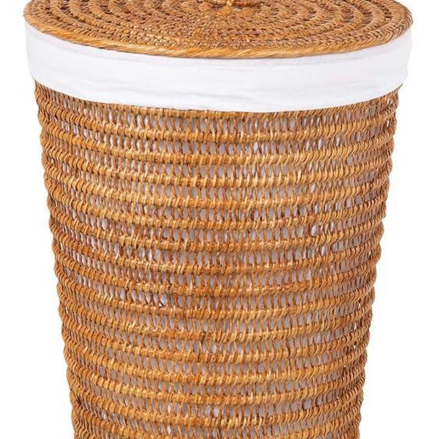 Cambria Rattan Laundry Hamper with Liner, Honey-Brown