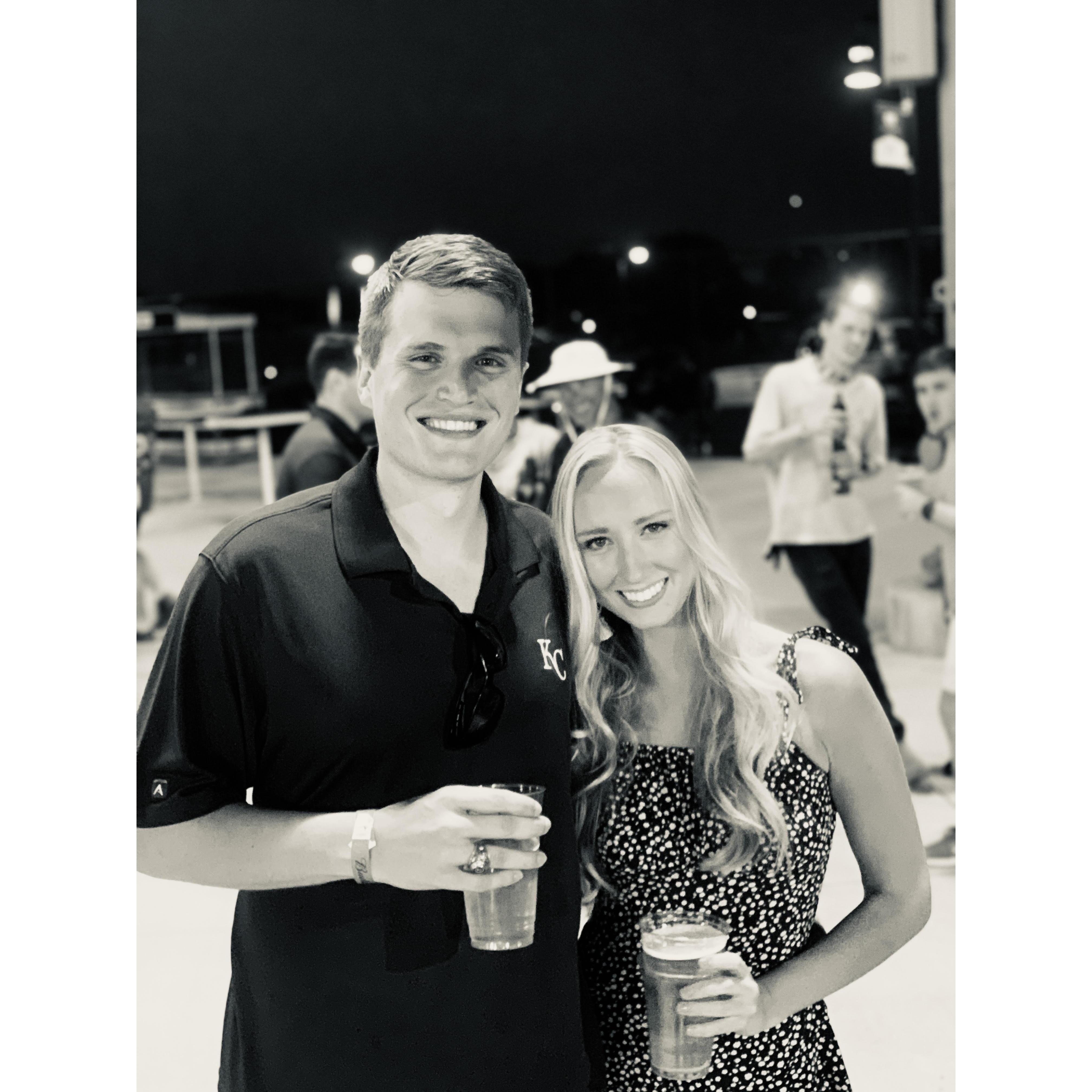 Our first photo and baseball game together.