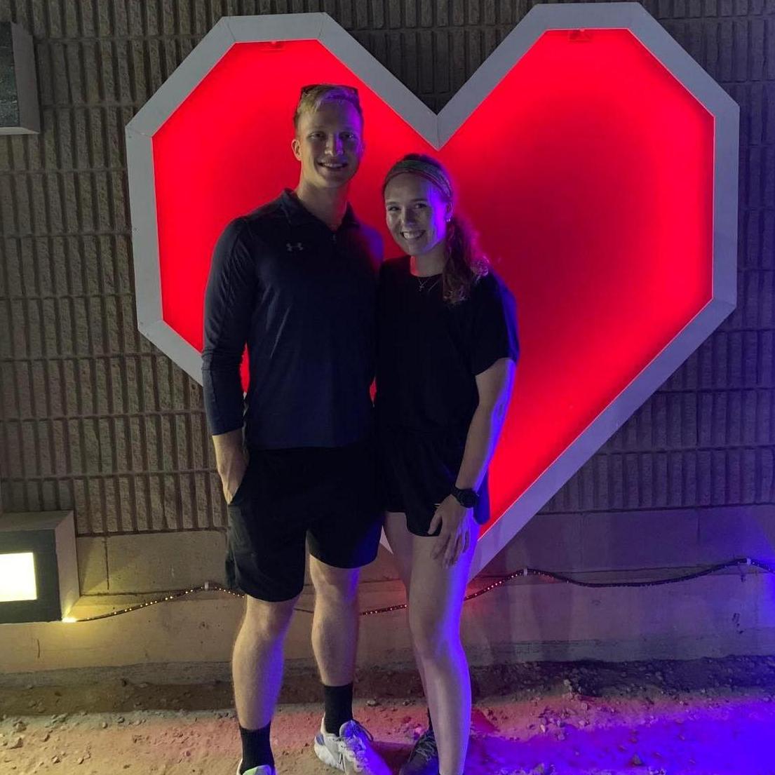 Spending time together at the MWR in Kuwait, just before returning stateside, July 2021.