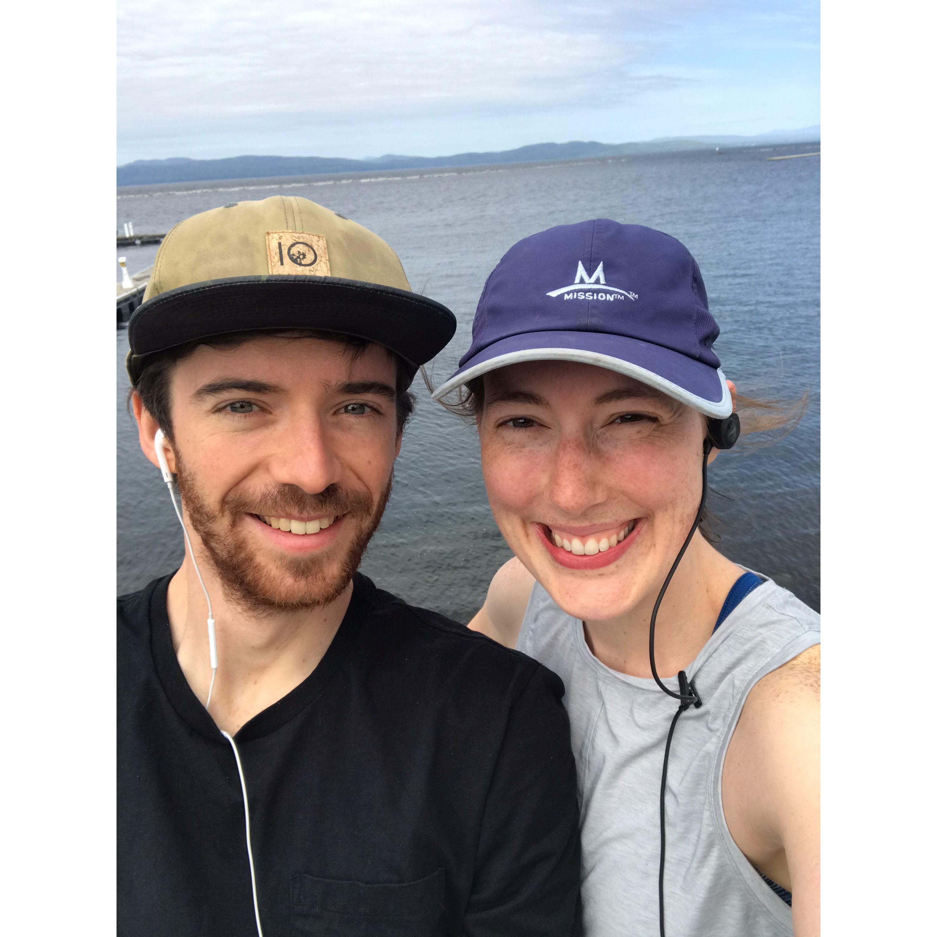 On a run on the Burlington Causeway in 2020