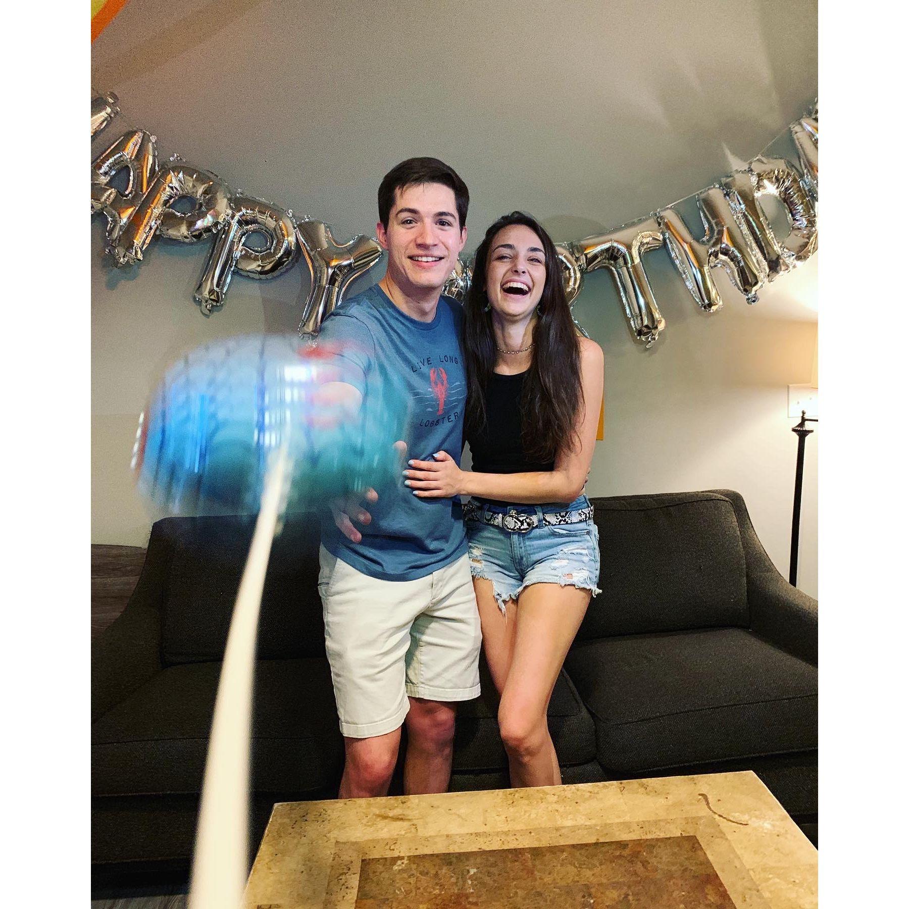 Ashley threw Adam a surprise birthday party in 2018