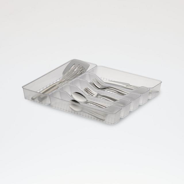 Spectrum Hexa Clear Frost 6-Divider Silverware Tray